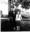 Karl and sister Doris with aunt Elisabeth from Germany at Uncle August\'s in Cressy